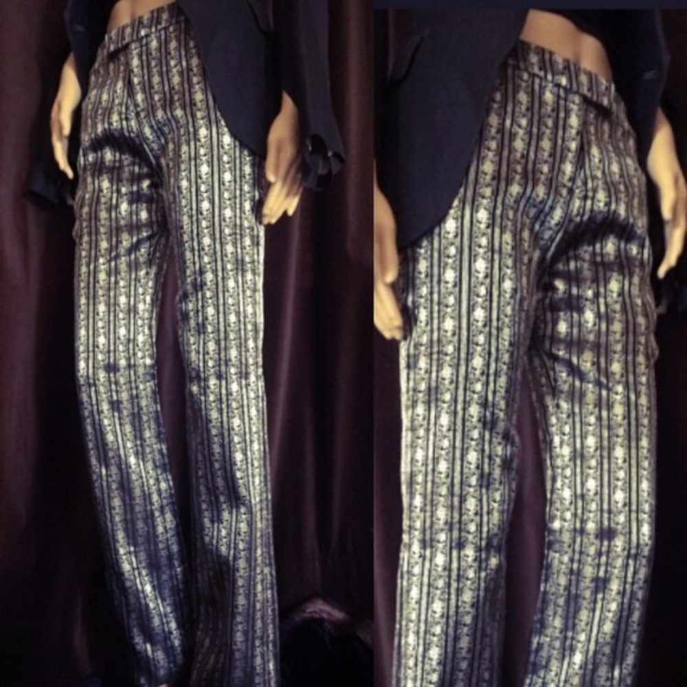 Vintage Alexander McQueen Skull Embroidered Trouser Size 40 NWOT Unhemmed Runway